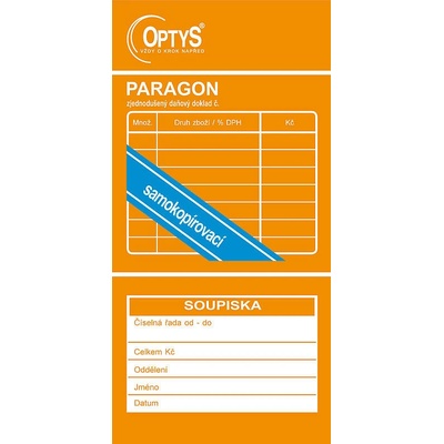 Optys 1089 Obchodní paragon 2x 50listů propisující – Zboží Mobilmania