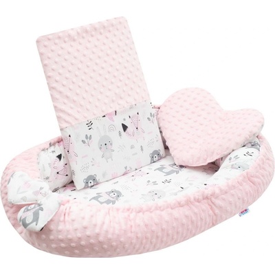 New Baby Luxusné Hniezdočko S Vankúšikom A Perinkou Ružové