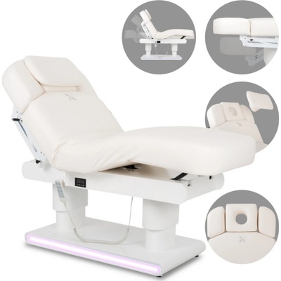 Eterna Gentle Flex k901 Luxusné kozmetické lehátko biele – 4 motory