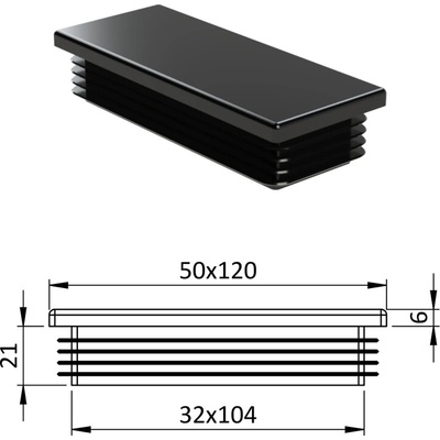 Kovoinox Krytka plastová 50 x 120 mm – Hledejceny.cz