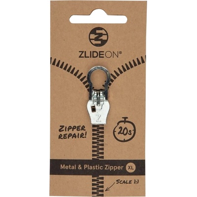 ZlideON Repair slider for metal and plastic zipper Sivá XL