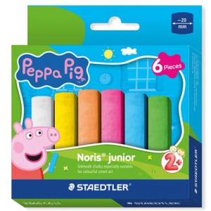 STAEDTLER Асфалтова креда, джъмбо, STAEDTLER "Noris Junior 2365", Прасето Пепа, 6 цвята 2365 C6 L1 (2365 C6 L1)