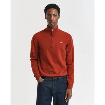 Gant Superfine Lambswool Half Zip Fleece - Brown