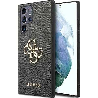 GUESS Гръб Guess PU 4G Metal Logo Case за Samsung Galaxy S22 Ultra - Сив