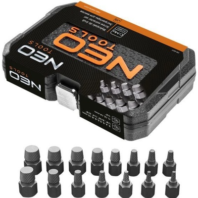 NEO TOOLS 09-607 sada vytahováků zalomených šroubů 15ks CrMo