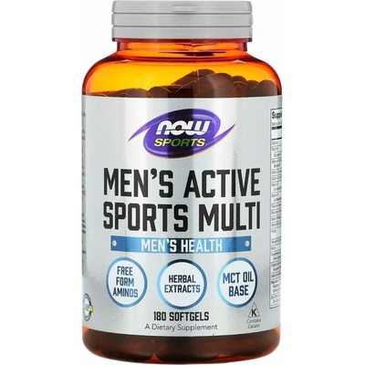 Now Foods Men's Active Sports multivitamin pro muže 180 kapslí