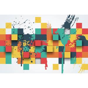 DIMEX ART Флизелинов фототапет абстрактни квадрати 375 x 250 см