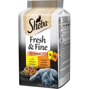 Sheba Fresh & Fine kuracie morčacie a kačacie 6 x 50 g