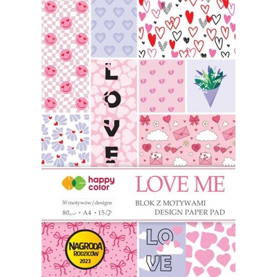 Happy Color blok dekorativních papírů love me A4 15 listů 80 g