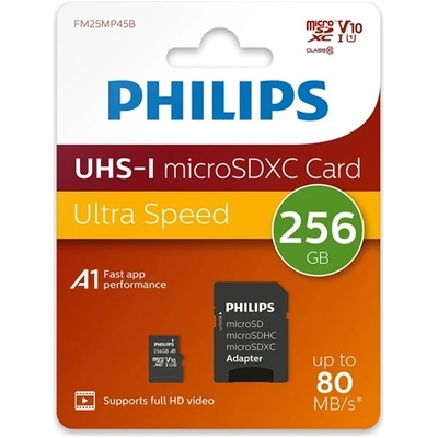 Philips microSDXC 256GB CL10/UHS-I/U1 + Adapter (FM25MP45B/00 / PH133532)