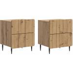 vidaXL Нощен шкаф 2 бр. Дъб артизан 43 x 34, 5 x 49, 5 см (894314)