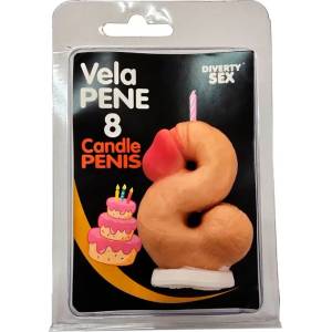  Свещ във формата на пенис, цифрата 8 - Penis Shape Candle Flesh (D-246293)