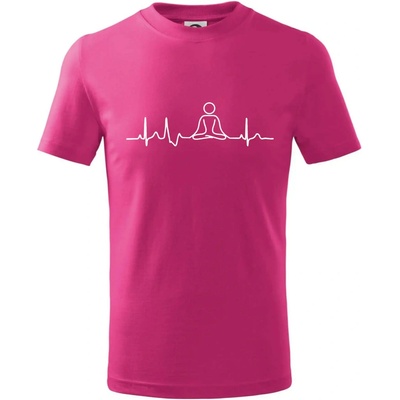 Ekg yoga tričko dětské bavlněné malinová