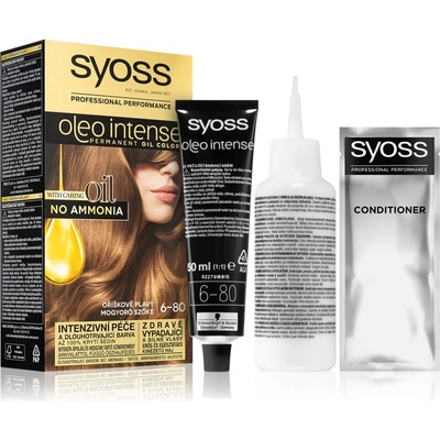 Syoss Oleo Intense перманентната боя за коса с олио цвят 6-80 Hazelnut Blond