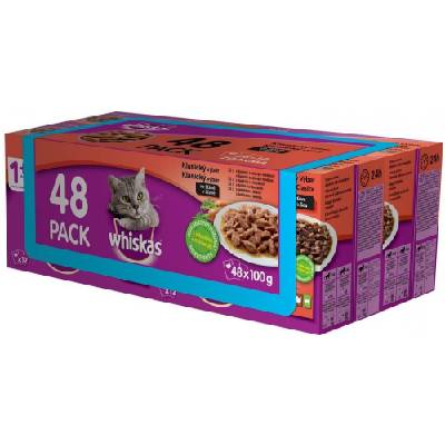 Whiskas klasický výběr ve šťávě pro dospělé kočky 48 x 85 g