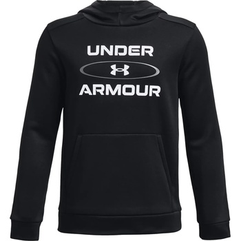 Under Armour Суитшърт с качулка Under UA Armour Fleece Graphic HD-BLK 1373539-001 Размер YXS