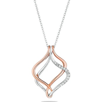 Image 1 of Swan Колие сребро и позлата с цирконий JT8299N Swan