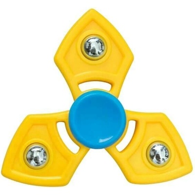 Fidget Spinner trojramenný antistresový spinner s kovovými závažími žluto modrý