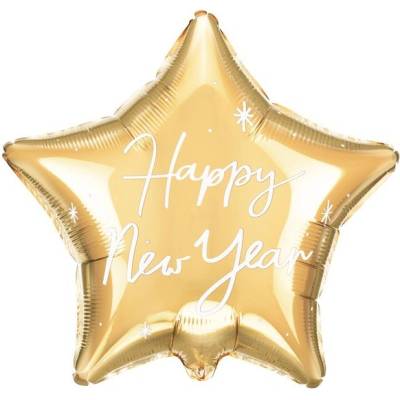 Party Deco Фолиев Балон Звезда "Happy New Year (FB148)