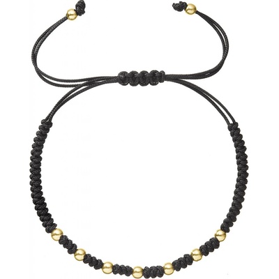 Evolution Group Kabbalah náramek černý se zlatými kuličkami 93T00101