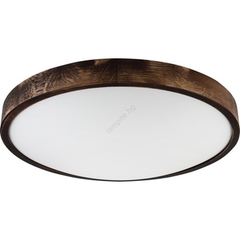 LAMKUR Плафон OAK SMOKY SLIM 3xE27/15W/230V Ø 47 см дъб/тъмно кафяв (LA58771)
