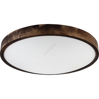 LAMKUR Плафон OAK SMOKY SLIM 3xE27/15W/230V Ø 47 см дъб/тъмно кафяв (LA58771)