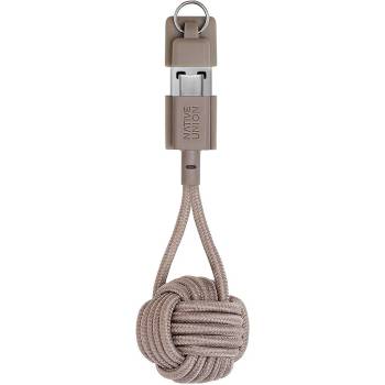 Image 1 of Native Union Key USB-C Cable - здрав плетен кабел, тип ключодържател с USB-C конектор за устройства с USB-C порт (кафяв)