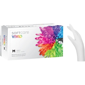 SoftCare Нитрилни ръкавици Soft Care Vivid бели - без пудра, 100 бр (110.272)