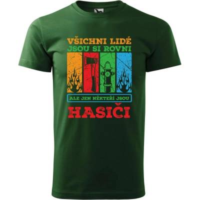 Dobrý Triko pánské tričko Hasiči Lahvově zelená