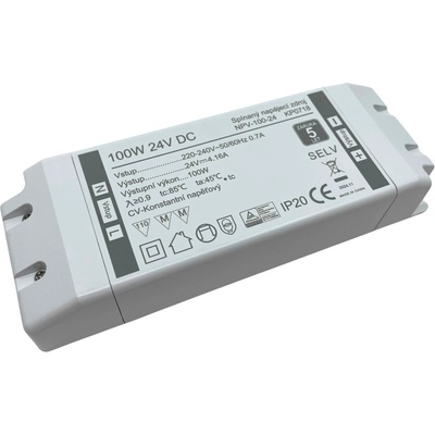KPLED, 100W Profesionální napájecí zdroj 24V DC, NPV-100-24, kryté svorky, 5 let záruka