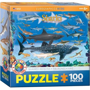 EUROGRAPHICS - Puzzle Sharks 100 XXL - 100 piese