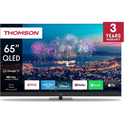 Телевизор Thomson 65QG6C14, 65" (165.1cm) 4K/UHD QLED Smart TV, HDR10, Dolby Vision, Dolby Atmos, DVB-T2/C/S2, Wi-Fi, LAN, Bluetooth, 4x HDMI, 3x USB (65QG6C14)