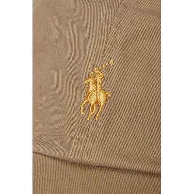 Ralph Lauren Памучна шапка с козирка Polo Ralph Lauren в бежово с изчистен дизайн 710961266 (710961266)