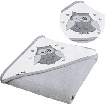 Akuku Detská osuška 100x100 sivá so sovou