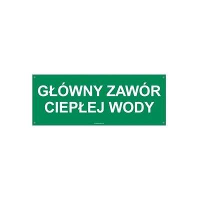 GŁÓWNY ZAWÓR CIEPŁEJ WODY, płyta PVC 2 mm z dziurkami, 210x80 mm