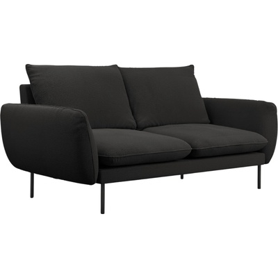 Cosmopolitan Design Černá bouclé dvoumístná pohovka Vienna 160 cm
