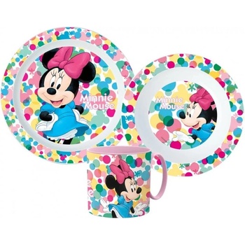 Stor Sada plastového riadu jedálenská súprava s hrnčekom Disney Minnie Mouse 3 diely
