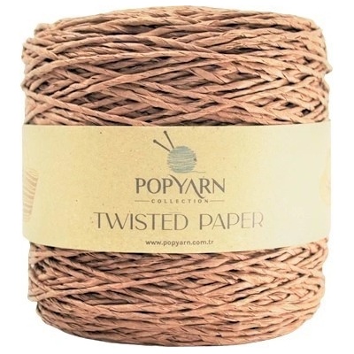 POPYARN Papírová příze Twisted paper B511o - oranžová světlá, 250g 255m
