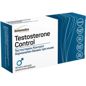 Herbamedica Testosterone control, 30 веге капсули, Herbamedica