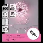 Aigostar - LED външна коледна гирлянда 500xLED/8 режима IP44 розова (AI3116)