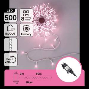Aigostar - LED външна коледна гирлянда 500xLED/8 режима IP44 розова (AI3116)