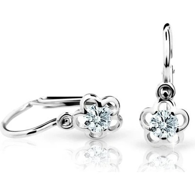 Danfil detské náušnice kvetiny C1945 z bieleho zlata white brizura