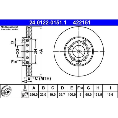 Brzdový kotouč ATE 24.0122-0151 (AT 422151) | Zboží Auto