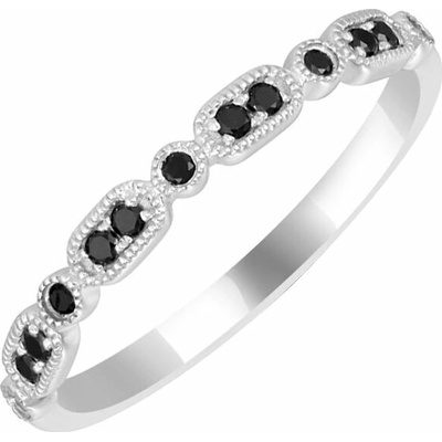 Eppi Zlatý eternity prsteň s čiernymi diamantmi Melvin R35832