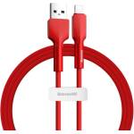 Baseus Кабел Baseus Silica Gel Lightning USB Cable (CALGJ-09), от USB A(м) към Lightning(м), 1m, 12W, червен (CALGJ-09 / 46947)