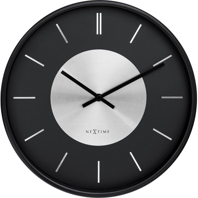 NeXtime Стенен часовник Retro II черно-сребрист (3535ZW)