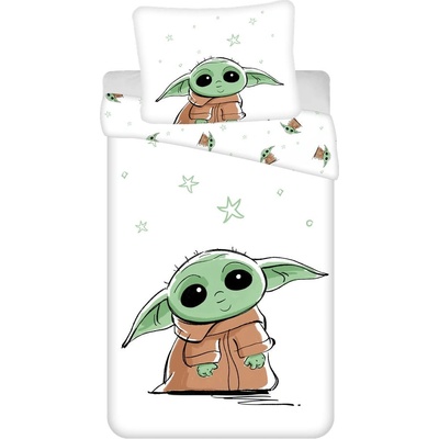 Jerry Fabrics Памучно детско спално бельо за единично легло 140x200 cm Star Wars Baby Yoda - Jerry Fabrics (23BS240)