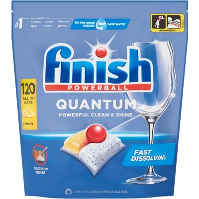 Finish Quantum All in 1 Lemon Капсули за съдомиялна машина 120 бр. + Подаръчен пробен продукт (5999109583352)