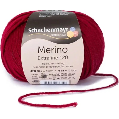 Schachenmayr Merino extrafine 120 Tmavě vínová 142