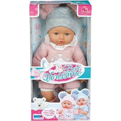 RSTA Кукла RS Toys - Бебе с облекло, корона, розова, 30 cm (11572)